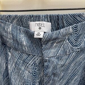 FE Noel x Target blue and white linen blend high rise pant size 2X